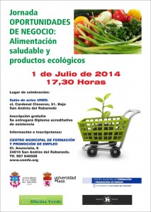 Cartel Jornada OPORTUNIDADES DE NEGOCIO  "alimenatción saludable y productos ecológicos"
