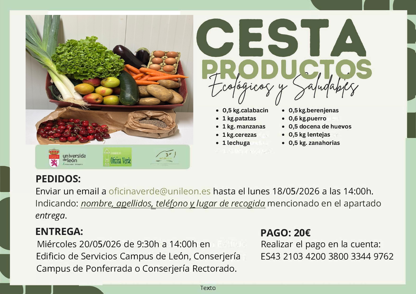 Cesta de productos ecológicos